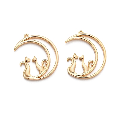 Латунные подвески, луна в форме кошки, без кадмия, без никеля и без свинца