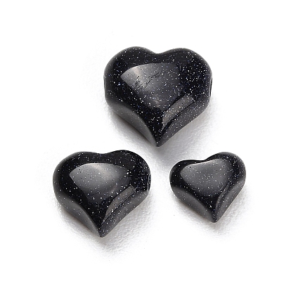 Synthetic Blue Goldstone Beads, Heart