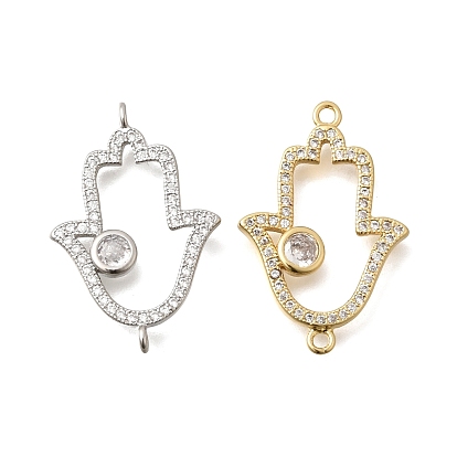 Латунные микропаве прозрачные кубические цирконии полые соединительные подвески, религия хамса рука ссылки, без кадмия и без свинца, стойки покрытие, долговечный