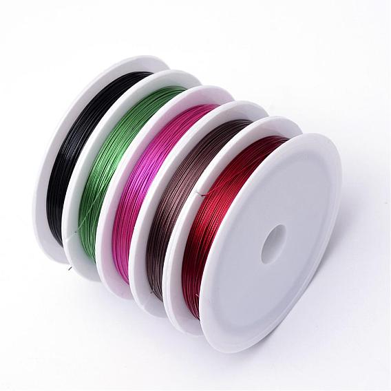 Tiger Tail Wire, Nylon-coated Stainless Steel, 0.38mm, about 229.65 Feet(70m)/roll, 5 rolls/group