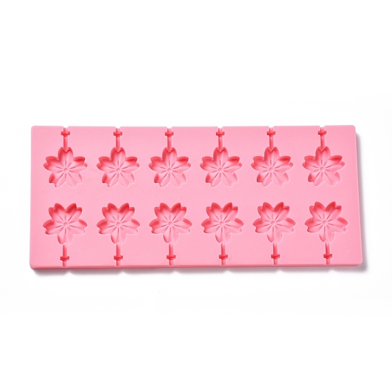 DIY Lollipop Making Food Grade Silicone Molds, Candy Molds, Sakura, 12 Cavities