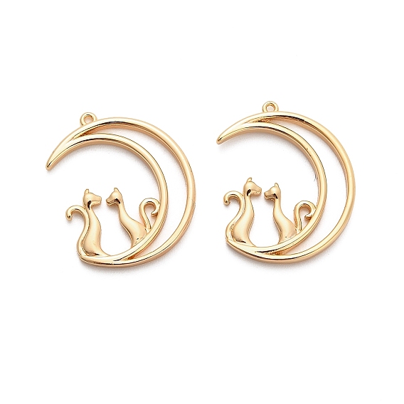 Латунные подвески, луна в форме кошки, без кадмия, без никеля и без свинца