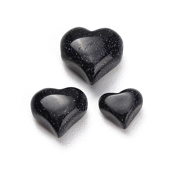 Synthetic Blue Goldstone Beads, Heart