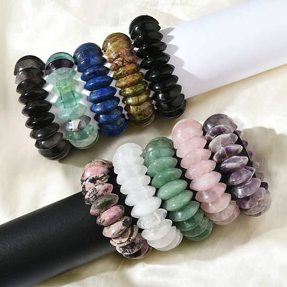 Биконусные натуральные драгоценные камни бусины эластичные браслеты для женщин и мужчин