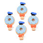Opaque Resin Cabochons, Rubberized Style, Imitation Food, Donut with Hat & Bowknot