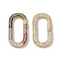 Стойки обшивки латунные микро проложить кубического циркония Twister застежками, без кадмия и без свинца, долговечный, реальный 18 k позолоченный, овальные