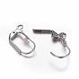 304 Stainless Steel Leverback Earring Findings, with Loop, 19x11mm, Hole: 2mm