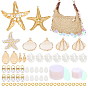 DIY Bag Makings Sets, Including PVC Sequin Pendants, 304 Stainless Steel Pendants, ABS Plastic Imitation Pearl Pendants, Open Jump Rings Brass Jump Rings, Golden