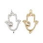 Латунные микропаве прозрачные кубические цирконии полые соединительные подвески, религия хамса рука ссылки, без кадмия и без свинца, стойки покрытие, долговечный