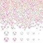 12 Bags 12 Style  Pearlized ABS Cabochons, Flat Round