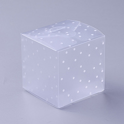 Transparent Plastic PVC Box Gift Packaging, Waterproof Folding Box, Square, Polka Dot Pattern