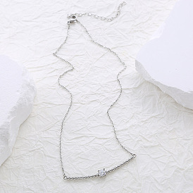 Элегантные ожерелья из нержавеющей стали с изогнутыми звеньями из кристаллов и страз для женщин