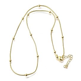 3мм латунные круглые шариковые ожерелья-змейки, без свинца и без кадмия, долговечный, стойки покрытие