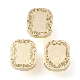 Flower Frame Brass Stamp Heads, for Wax Seal Stamp, Wedding Invitations Making