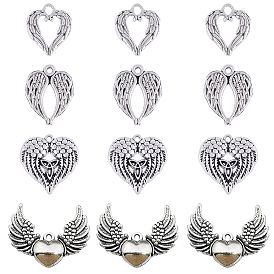 40 шт 4 стили подвески из сплава в тибетском стиле, очарование крыла сердца