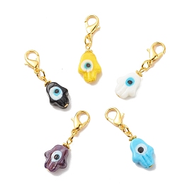 Lampwork Pendant Decoration, with Zinc Alloy Lobster Claw Clasps