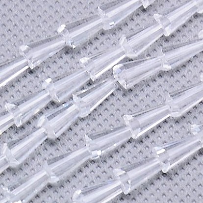Glass Beads Strands, Faceted, Cone, 8x4mm, Hole: 1mm, about 72pcs/strand, 18 inch