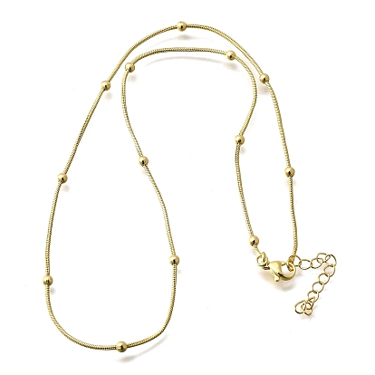 3мм латунные круглые шариковые ожерелья-змейки, без свинца и без кадмия, долговечный, стойки покрытие