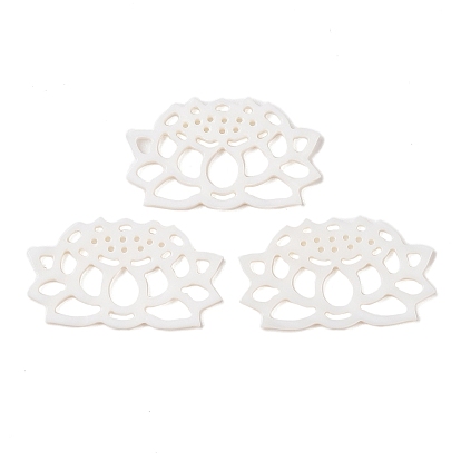 Резные кабошоны из натуральной белой ракушки, полые цветок