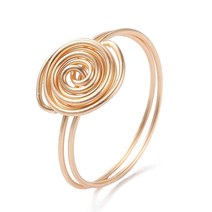 Bague ronde plate vortex, bague en fil de laiton pour homme femme