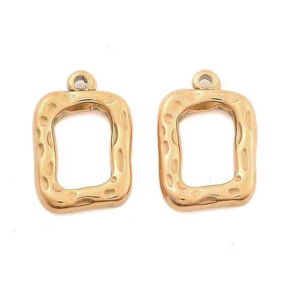 PVD Vacuum Plating 304 Stainless Steel Pendants, Rectangle Charm