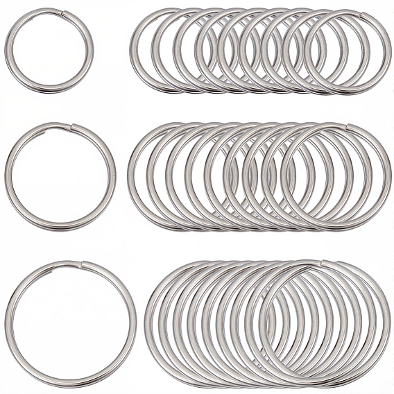 60 шт. 3 стили 304 разрезные брелоки из нержавеющей стали, брелок для ключей