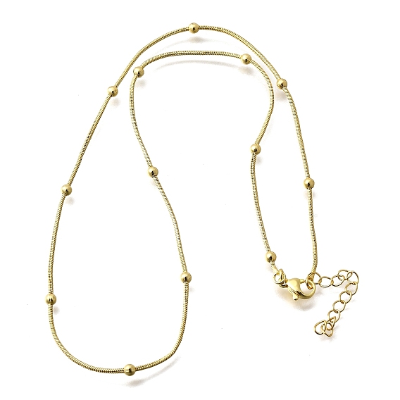 3мм латунные круглые шариковые ожерелья-змейки, без свинца и без кадмия, долговечный, стойки покрытие