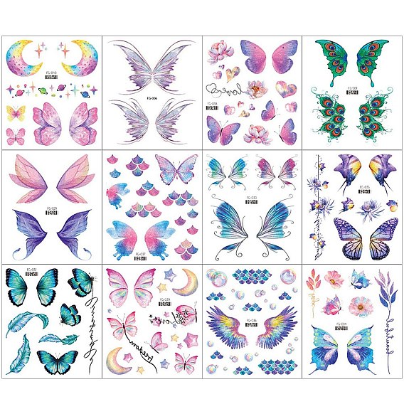 Боди-арт татуировки, временные наклейки с татуировками, бабочка