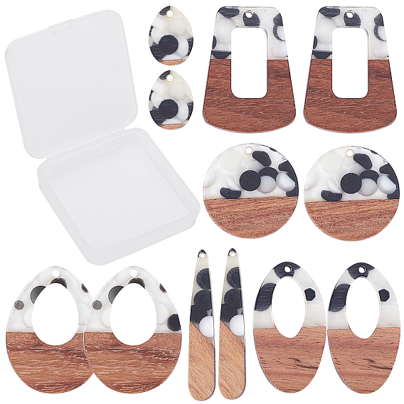 Подвески из смолы и ореха, разнообразные