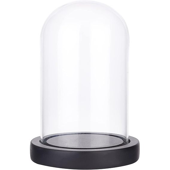 Стеклянный купол, декоративная витрина, колокол баночка террариум с деревянной основой