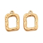 PVD Vacuum Plating 304 Stainless Steel Pendants, Rectangle Charm