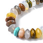 Mixed Gemstone Beads Strands, Saucer Beads, Rondelle