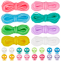 32 шт. 8 цвета пластиковые замки для шнура, застежка-кнопка с двойным отверстием на шнурке, с резиновым шнуром разных цветов (48м 8 цветов)