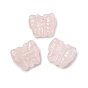 Резные бусины из натурального розового кварца, бабочка