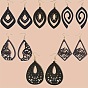 Hollow Iron Wood Dangle Earrings for Women, Teardrop
