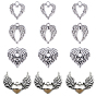 40 шт 4 стили подвески из сплава в тибетском стиле, очарование крыла сердца
