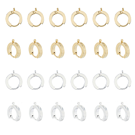 24 шт. 2 цвета 201 фурнитура для сережек-колец из нержавеющей стали, с вертикальной петлей, с 316 хирургическими серьгами из нержавеющей стали, кольцо