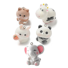 Подвески из непрозрачной смолы, с платиновыми тоновыми железными петлями