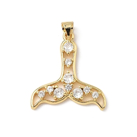 Латунные микро проложить кубического циркония подвески, рыбий хвост, без кадмия и без свинца