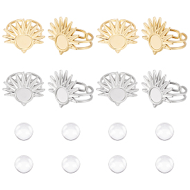 Сделай сам пустой купол 304 нержавеющая сталь солнце открытый манжета набор для изготовления кольца