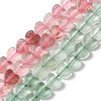 Природного кварца клубники нитей бисера, сердце