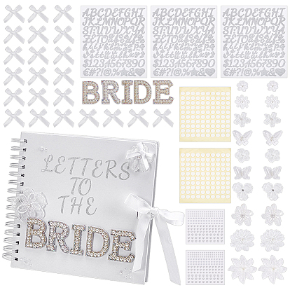 Наборы для самостоятельного изготовления бумажных фотоальбомов для невесты на свадьбу, включая самоклеящиеся лазерные наклейки, аксессуары для костюмов из нетканых материалов, акриловый двусторонний клей, аксессуары из полиэстера