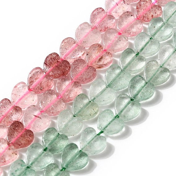 Природного кварца клубники нитей бисера, сердце