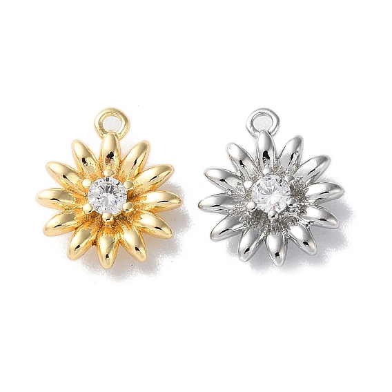 Стеклянные прелести, с латунной фурнитурой , цветочный шарм