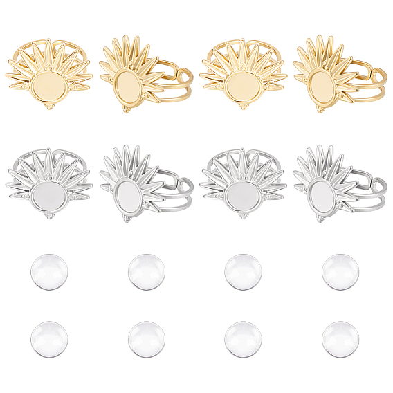 Сделай сам пустой купол 304 нержавеющая сталь солнце открытый манжета набор для изготовления кольца