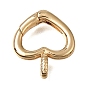 Brass Spring Gate Rings, Heart, Nickel Free