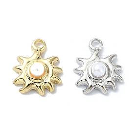 Alloy With ABS Pearl Pendants, Flower