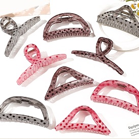 Polka Dot Pattern Plastic Claw Hair Clips, Hair Accessories for Women & Girls