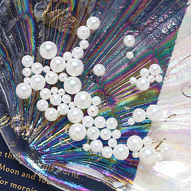 DIY Handmade Jewelry Beads, Plastic Imitation Pearl Earring Material Beads