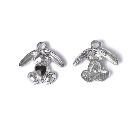 Подвески из эмали и сплава, платина, подвеска в виде сердца/бантика/кролика